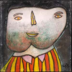 Shahid Parvez - Zeefdruk, Tenue (op spieraam) verkocht voor € 40!