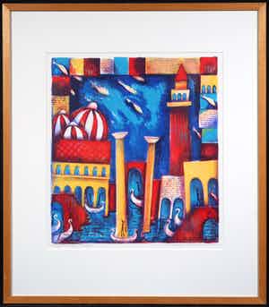 Marianne Aulman - Zeefdruk, Atlantis XXV - Ingelijst verkocht voor € 1!