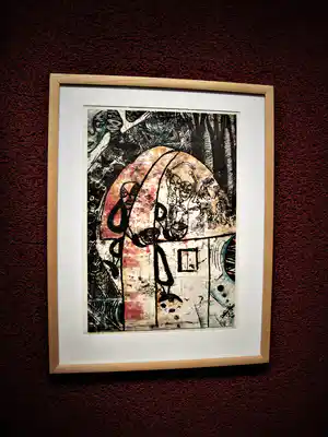 Niet of onleesbaar gesigneerd - Link Gallery - Grote handgekleurde Litho - slechts 2 exemplaren! - gesigneerd verkocht voor € 1!