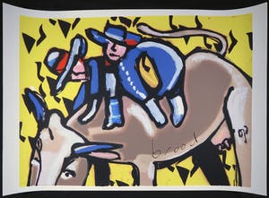 Herman Brood - Grote zeefdruk, Cow riding kopen? Bied vanaf 1!