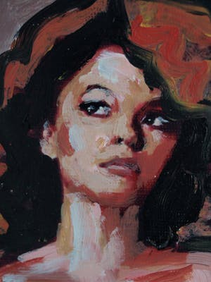 Peter Klashorst - Acrylverf op doek , “Vrouw met Schedel” - GROOT – 2018 – 55 x 100 cm kopen? Bied vanaf 375!
