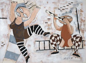 John Lie a Fo - Olieverf op papier, Zonder titel kopen? Bied vanaf 1!