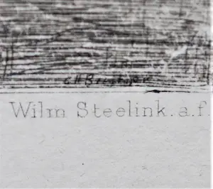 Willem Steelink (jr.) - Plein bij Avond, ets naar Breitner + 4 boeken kopen? Bied vanaf 45!