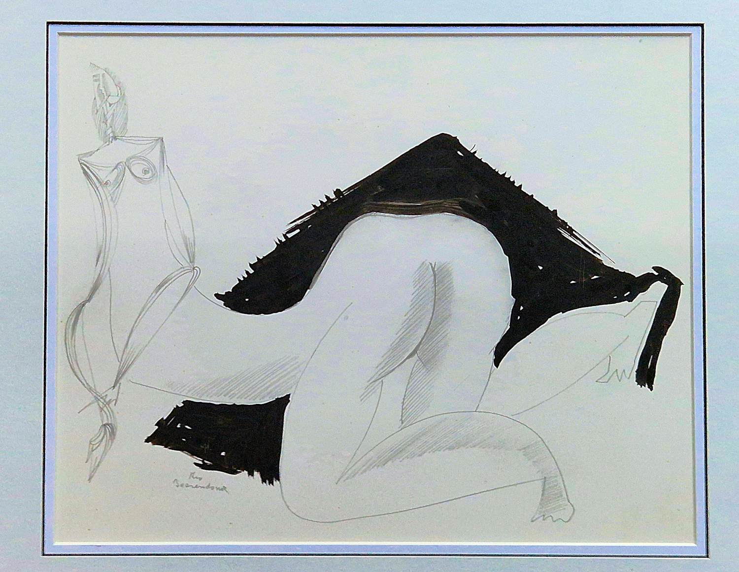 Buy Theo Beerendonk - Jaren 60 erotische gemengde techniek op papier "Voloptueus naakt" - gesigneerd? Bid from 55!