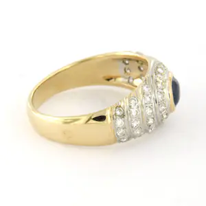 14k bicolour gouden ring met saffier en briljant geslepen diamanten tot. 0.25ct kopen? Bied vanaf 360!