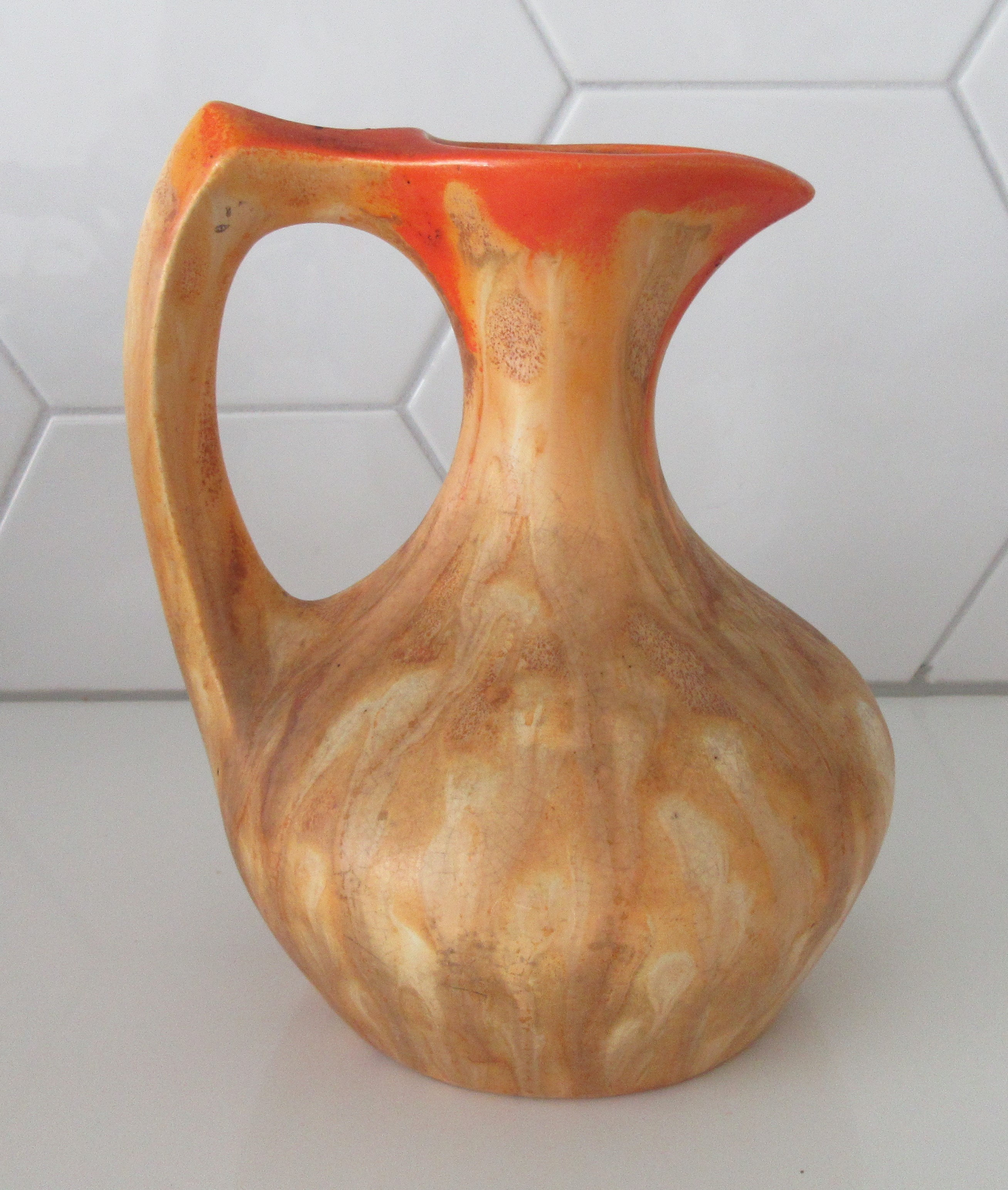 Faience de Thulin - Art deco stroomglazuren hengselvaas model 255 kopen? Bied vanaf 25!