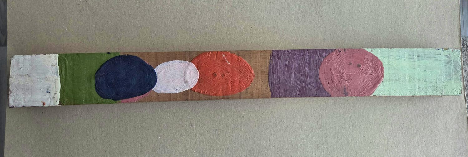 Piet Dirkx - Encaustiek. Gekleurde was op houten balk. kopen? Bied vanaf 79!