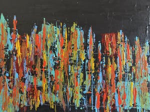 John Foppen - City Vieuw By Night......# K04. Diptych .XL. GROOT. kopen? Bied vanaf 195!