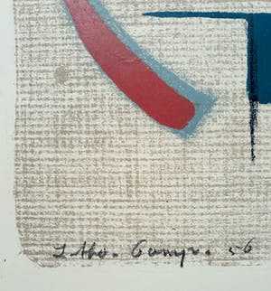 Wim Motz - Geometrisch abstracte compositie, litho kopen? Bied vanaf 95!