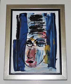 Martin van Wordragen - Portret van een clown tussen de coulissen verkocht voor € 175!