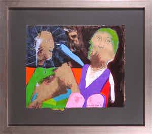 Wouter Stips - Zeefdruk, Ik geef de zon een gezicht - Ingelijst verkocht voor € 35!