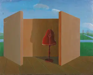 Simon Theewis - Acryl op paneel, De polderpaspop - Ingelijst kopen? Bied vanaf 1!