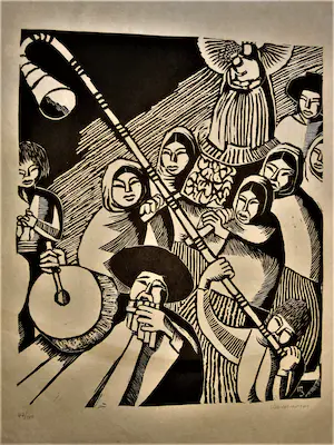 Clement Moreau - Clement Moreau, 21 Linolschnitte zu -Die Brücke im Dschungel- kopen? Bied vanaf 48!