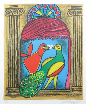 Corneille - Zeefdruk, Le Paon Amoureux - Ingelijst kopen? Bied vanaf 150!