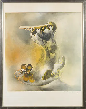Joost Huizinga - Ets en aquatint, Abstracte compositie - Ingelijst kopen? Bied vanaf 1!