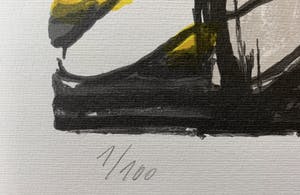 Corneille - kleurenzeefdruk - 'Un nuage rose au-dessus de Piediripa' - 1975 kopen? Bied vanaf 250!