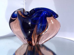 Josef Hospodka - Zware kristallen sommerso schaal/asbak Chribska. kopen? Bied vanaf 35!