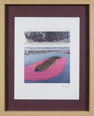 Christo - Handgesigneerd exemplaar Surrounded Islands + boek met gesigneerde artcard! - Ingelijst kopen? Bied vanaf 1!