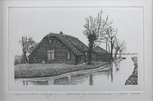 Han van Hagen - Ets - 'boerderij Zuideinde' - 1982 - 12/50 kopen? Bied vanaf 10!