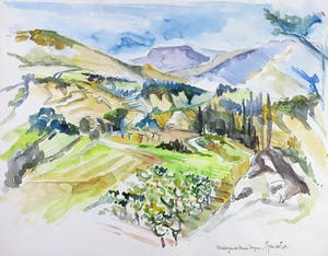 Joe Wols - Aquarel op papier, montagne de vaux nyons kopen? Bied vanaf 1!