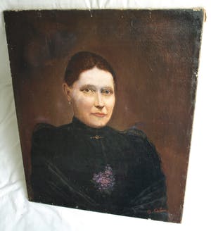 Niet of onleesbaar gesigneerd - Olieverf op doek, “Portret vrouw” – gesigneerd – oud – 65 x 54 cm. kopen? Bied vanaf 1!