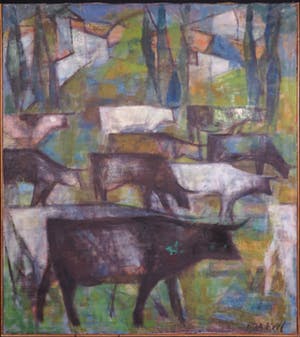 Ria Exel - Olieverf op doek, Ossen van Dampiérre kopen? Bied vanaf 200!