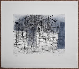 Constant - De blauwe kubus, aquatint ets (zeer beperkte oplage) kopen? Bied vanaf 995!