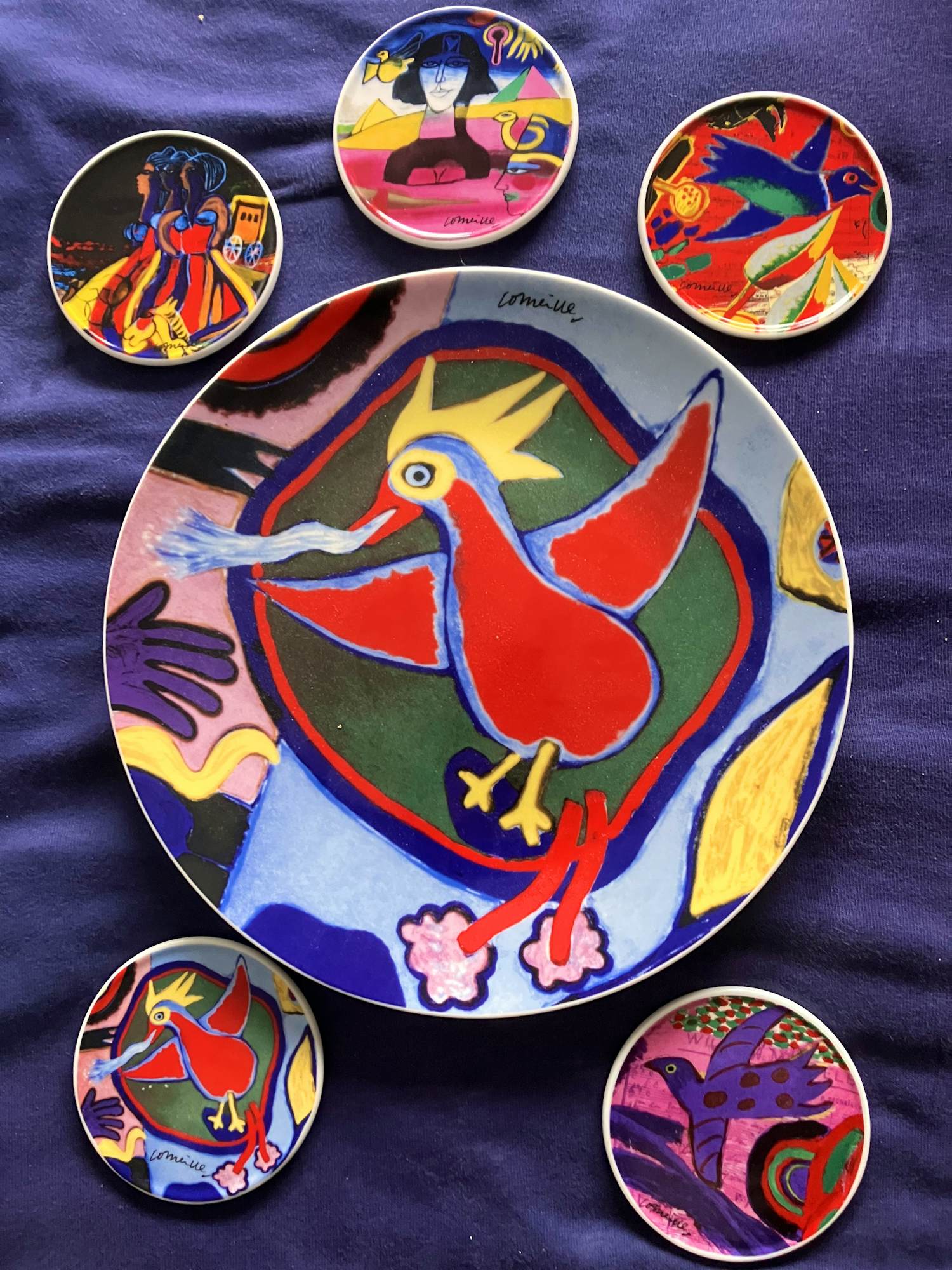 Corneille - Keramiek bord De vuurvogel en 5 verschillende onderzetters kopen? Bied vanaf 54!