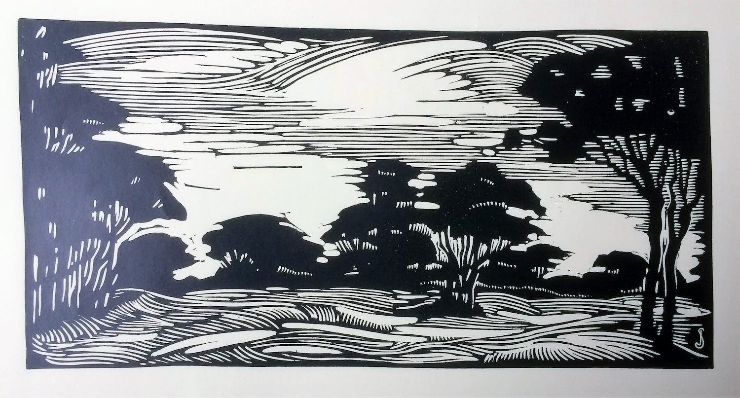 Jan Schonk - houtsnede Wolfheze 1926 verkocht voor € 40!