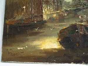 Jan Bevort - Olieverf op doek , Bloemenmarkt Singel Amsterdam – restauratieproject – 70x80 cm kopen? Bied vanaf 75!