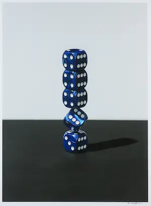 Bram Spaan - Giclee, Een dobbeltje op zijn kant - Ingelijst kopen? Bied vanaf 50!