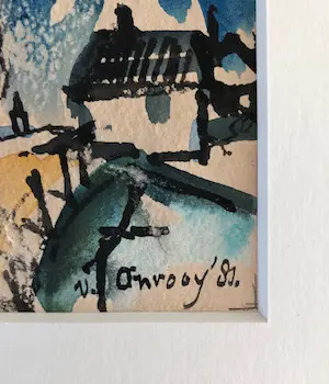 Jan van Anrooy - Dorpsgezicht ( Rumpt ? ) - Aquarel kopen? Bied vanaf 55!
