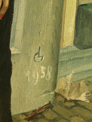 Niet of onleesbaar gesigneerd - Olieverf op doek , Op een gracht in Amsterdam – ingelijst - 1958 kopen? Bied vanaf 1!