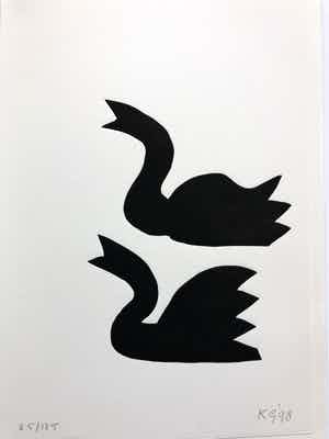 Klaas Gubbels - Zwarte zwanen verkocht voor € 195!