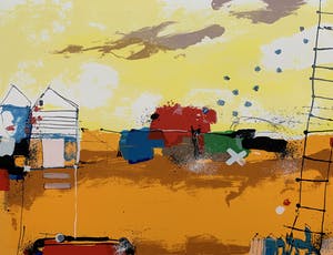 Theo Koster - kleurenzeefdruk - 'Connection' - 2000 kopen? Bied vanaf 50!