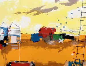 Theo Koster - kleurenzeefdruk - 'Connection' - 2000 verkocht voor € 50!