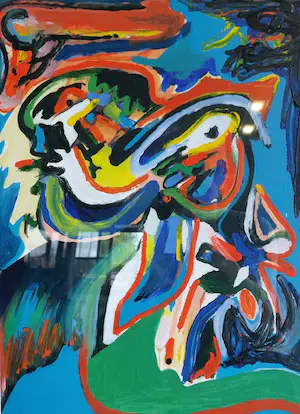 Finn Pedersen - olie schilderij op papier, ingelijst en gesigneerd kopen? Bied vanaf 350!