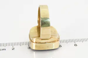 04- Opvallende retro 14krt goud & onyx  "intaglio ring" - romeins soldaat kopen? Bied vanaf 330!