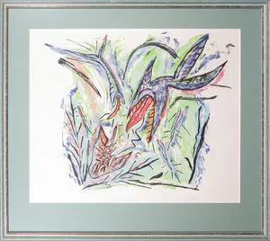 Anne-Marie Hoeven - Litho, Flowers & violence II - Ingelijst kopen? Bied vanaf 1!