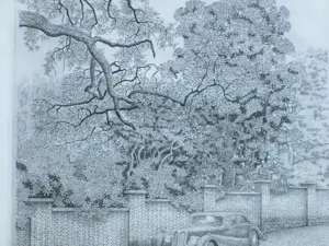 Philip Wiesman - Lommerrijke omgeving met automobiel - Ets kopen? Bied vanaf 70!