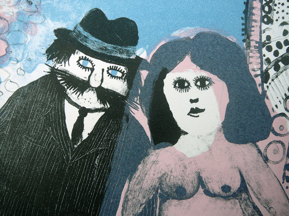 Horst Eckert Janosch - Het gelukkige echtpaar -zeefdruk- kopen? Bied vanaf 1!