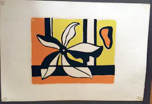 Fernand Leger - Fleur sur fond orange et jaune kopen? Bied vanaf 290!