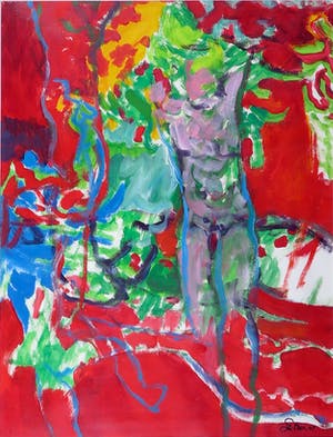 Franscz Witte - Acryl op papier, Spontaan - ingelijst kopen? Bied vanaf 35!