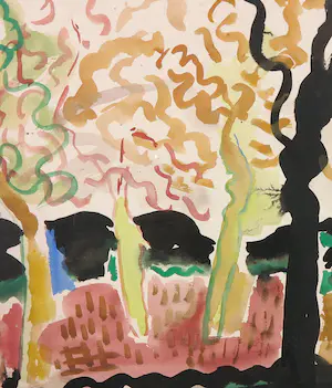 Aart Roos - Gouache, Landschap in kleur - Ingelijst kopen? Bied vanaf 70!