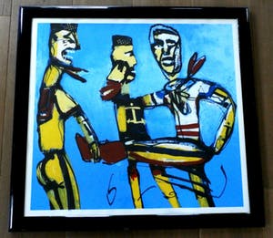 Herman Brood - ingelijste zeefdruk: voetballers kopen? Bied vanaf 299!