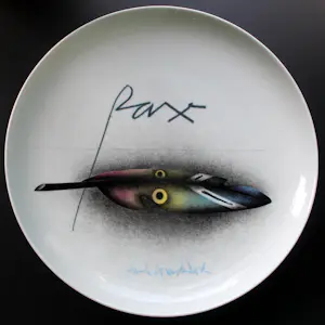 Paul Wunderlich - Keramieken bord: "Pax" - 1982 kaufen? Bieten Sie von 75!