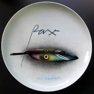 Paul Wunderlich - Keramieken bord: "Pax" - 1982 kaufen? Bieten Sie von 75!