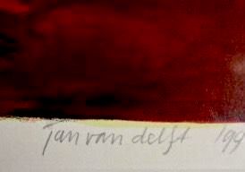 Jan van Delft - Magnolia - In mooi passe-partout en in houten Barth lijst kopen? Bied vanaf 1!