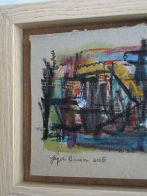 Jasper Banen - Acrylverf, pastel, potlood en pen op karton , “Haven” - ingelijst – 2018 kopen? Bied vanaf 10!