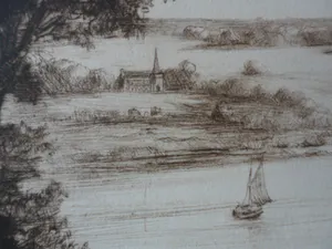 Sidney Tushingham - Ets, Landschap kopen? Bied vanaf 15!